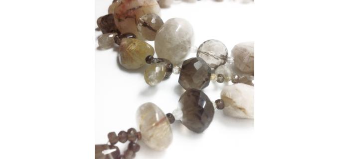 Necklace Unique Piece : Lux in Rutile quartz