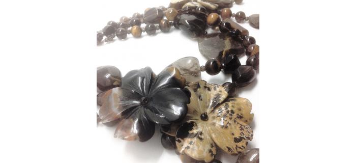 Collier Unique Piece: "Flowers Earth"