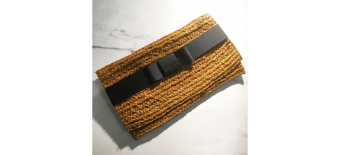 Hand Crafted Natural Rafia Handbag ochre