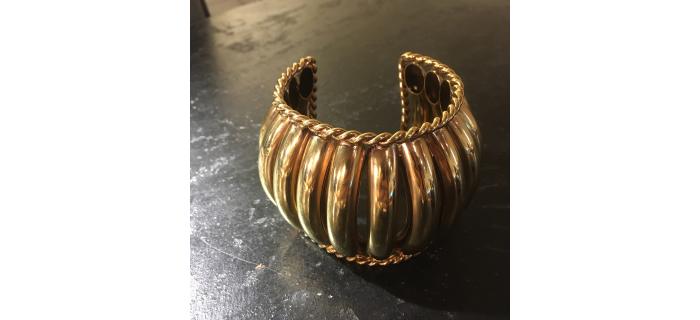 Gold-tone Cuff Bracelet Handmade High Bamboo