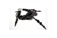 Necklace Unique Piece: Black Flowers, Black Agate