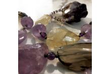 Necklace Unique Piece : amethyst, citrine, smoky quartz...