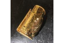 Gold-tone Cuff Bracelet Handmade Shell