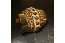 Gold-tone Cuff Bracelet Handmade Chain