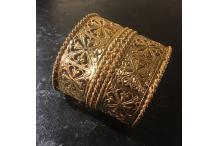 Gold-tone Cuff Bracelet Handmade High Lace