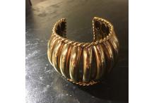 Gold-tone Cuff Bracelet Handmade High Bamboo