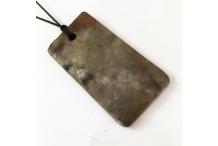 Jadeite antique pendant, black drawstring, Unique Piece 2