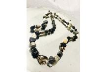 Collier Piece Unique "Presagio" - Chapelet sautoir, 1 lien, Tourmaline noire, Pyrite, Quartz
