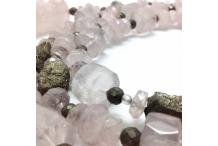 Collier Pièce Unique: Angel, Quartz Rose et Pyrite